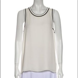 Rag and Bone Silk Scoop Neck Top White